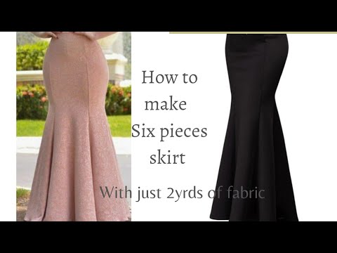 Just 2 yards of fabric! Easiest way to cut six pieces skirt.