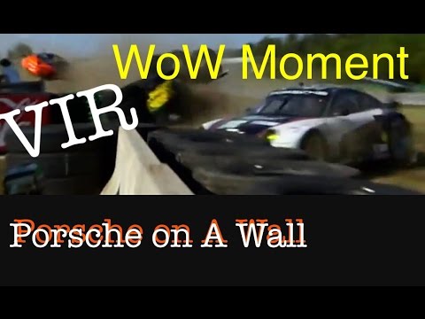 HUGE CRASH VIR ALMS Porsche lands on wall