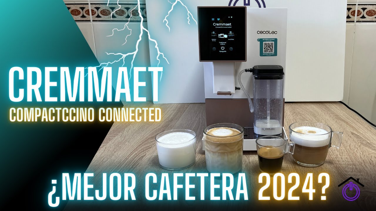 Silvia Jiménez probando la cafetera Cremmaet Compactccino Connected en Hogarsys