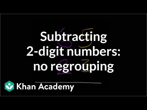 Subtracting 2-digit numbers without regrouping 1 (video) | Khan Academy