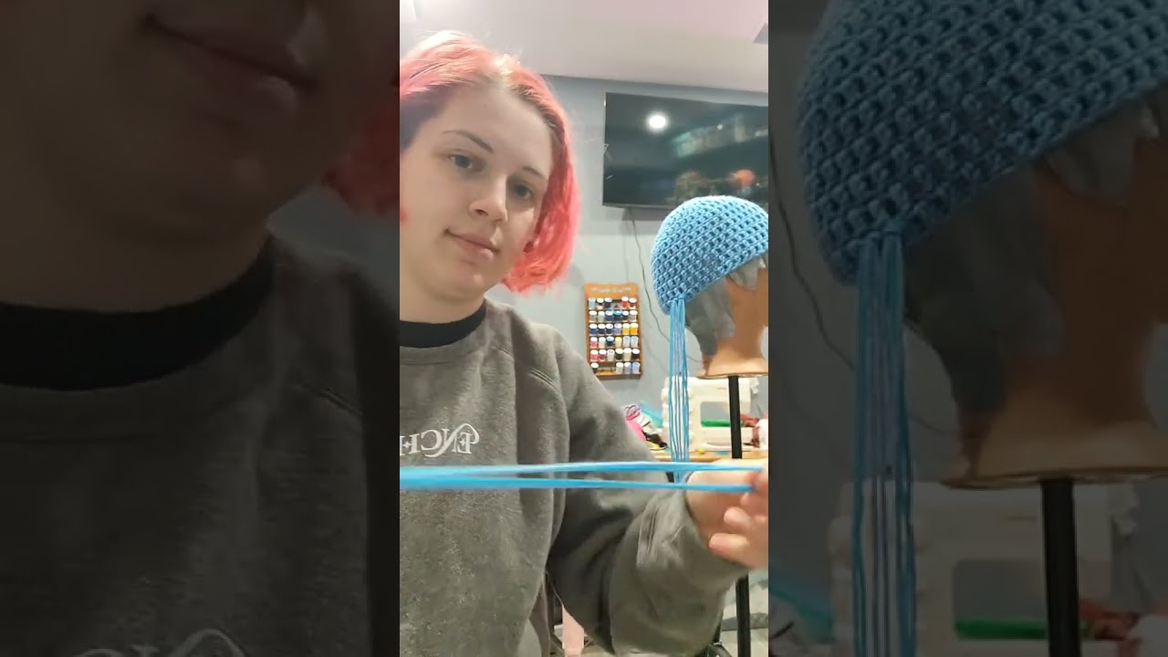 Yarn wig tutorial #strawberryshortcakecosplay