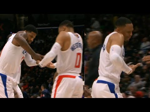 Paul George passes the baby to Russell Westbrook after scoring over Jose Alvarado 😂