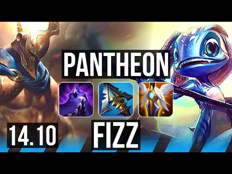 PANTHEON vs FIZZ (MID) | 76% winrate, 8 solo kills, Legendary, 16/3/5, 41k DMG | NA Master | 14.10