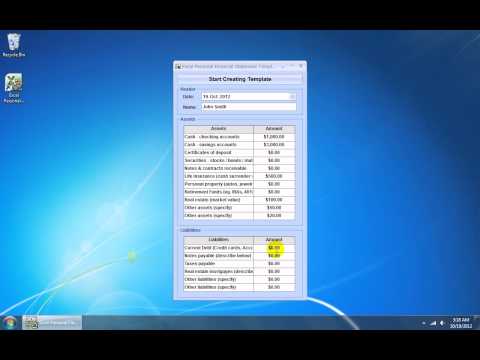 Excel Personal Financial Statement Template Software