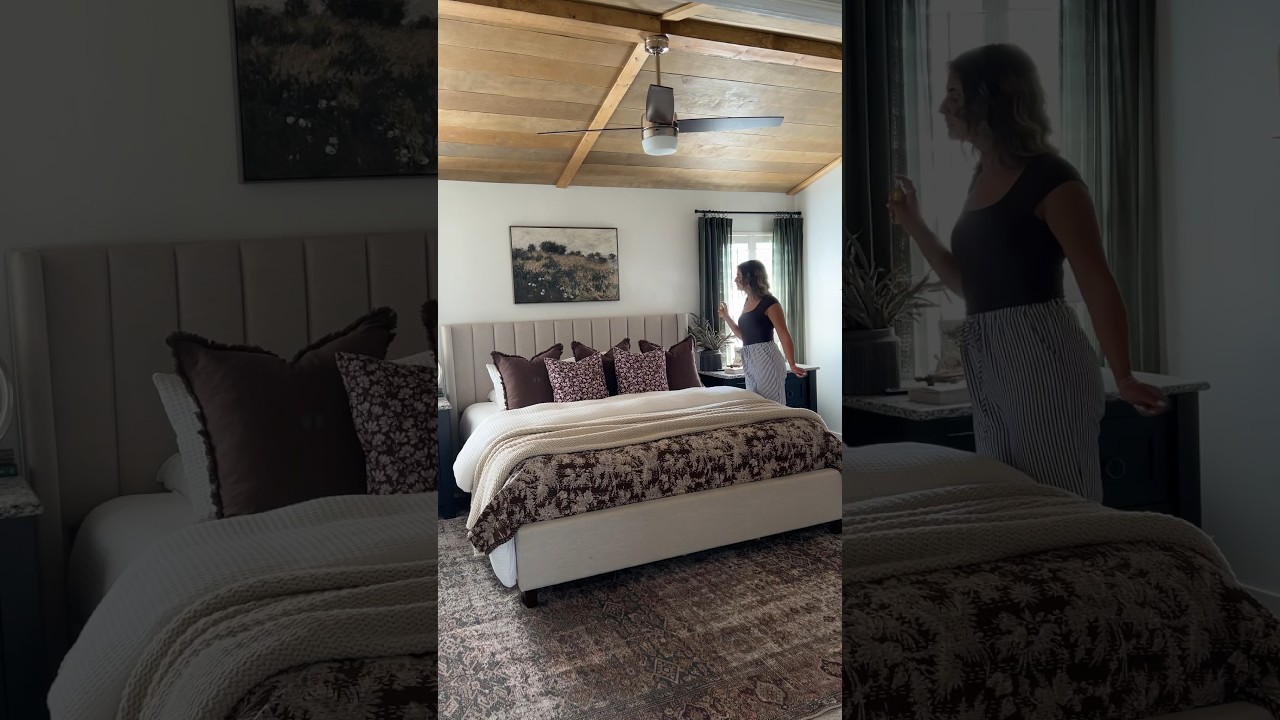 Bed making tutorial for a fluffy, designer look #bedroomdiy #bedding #masterbedroom #bedroominspo