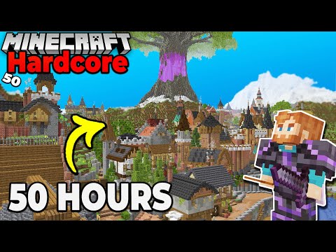 Insane 50 Hour Hardcore Minecraft Build Challenge! Did I Make It?