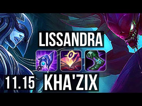 LISSANDRA vs KHA'ZIX (MID) | 2300+ games, 14/2/6, 1.3M mastery, Legendary | KR Master | v11.15
