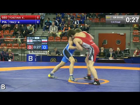 Quarterfinal GR - 59 kg: Khvicha TCHITAVA (GEO) df. Michal TRACZ (POL) by TF, 8-0