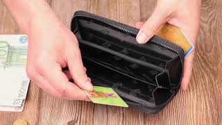 Чудовий жіночий гаманець із натуральної зернистої шкіри BOND 22053 чорний