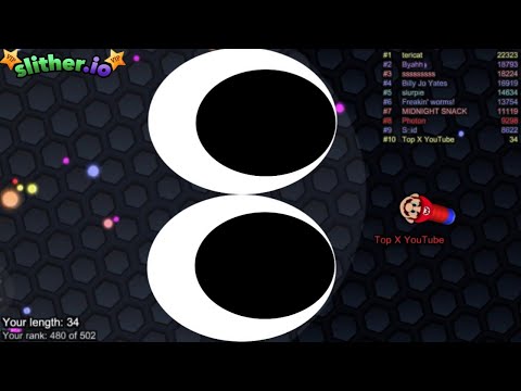 Slither.io A.I. MARIO Vs Giant Pro Snakes - Epic Skin Slitherio Vip Gameplay - World Record
