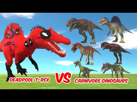 DEADPOOL T-REX vs ALL UNITS CARNIVORE DINOSAURS - Animal Revolt Battle Simulator