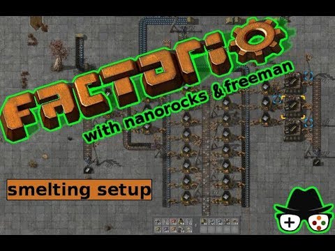 FACTORIO - Building efficient low-tech SMELTING SETUP with steel & magazine extension  w/ freeman