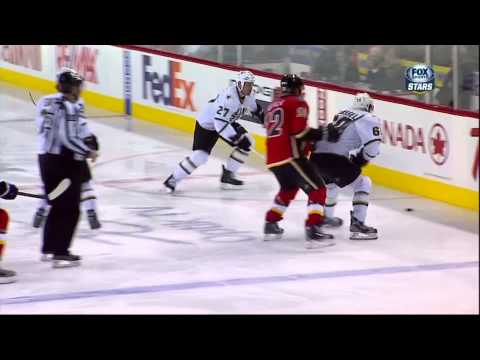 Antoine Roussel vs Jerome Iginla fight Feb 13 2013 Dallas Stars vs Calgary Flames NHL Hockey