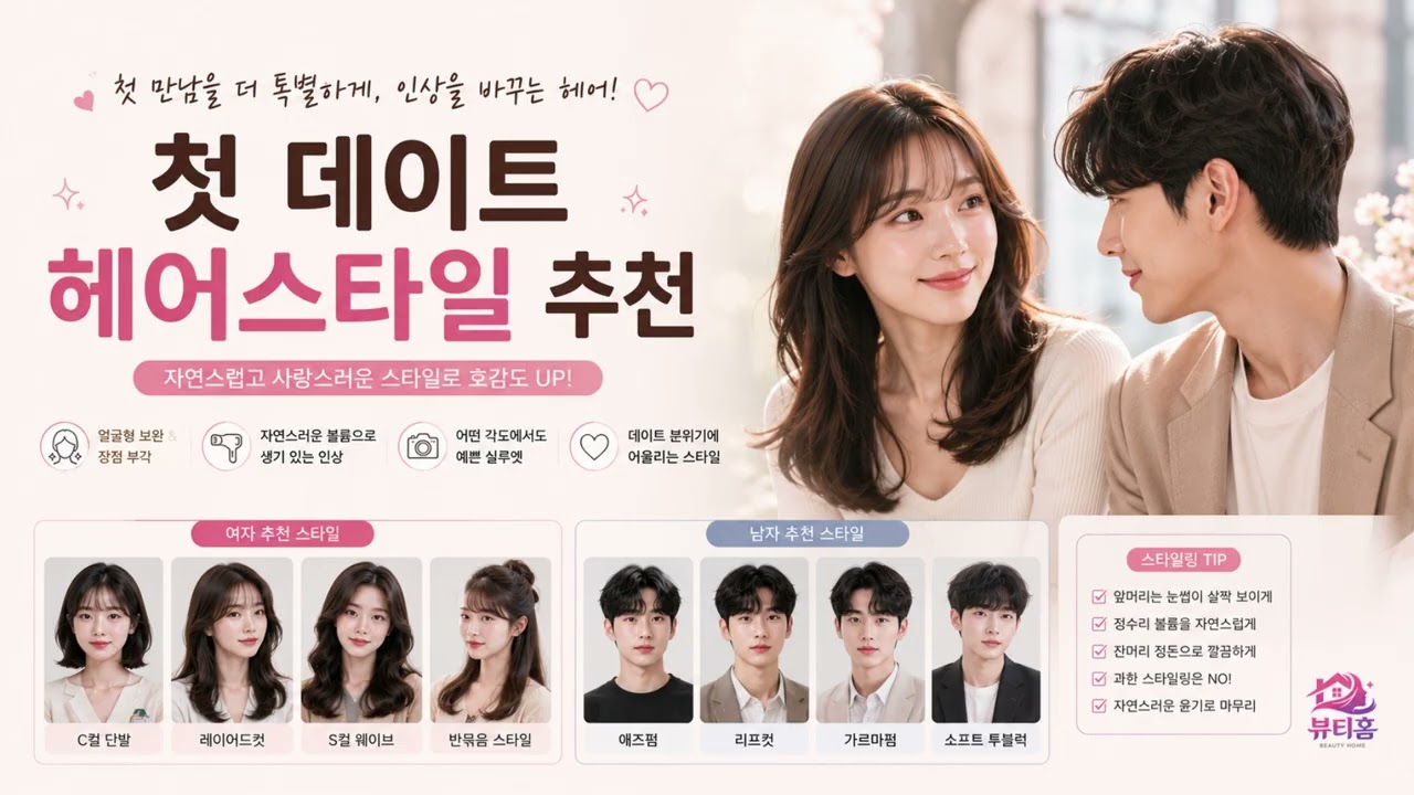 첫 데이트 헤어스타일 추천 자연스럽고 호감 가는 첫인상 만들기