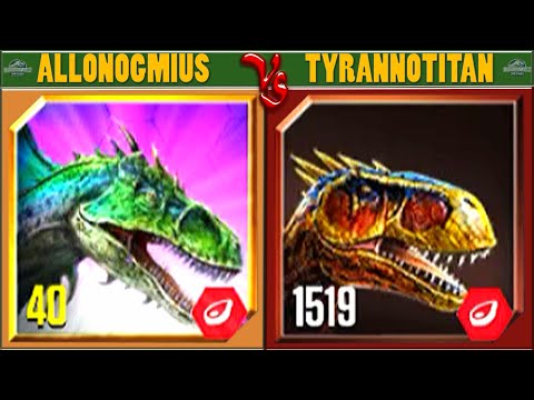 ALLONOGMIUS VS TYRANNOTITAN (CARNIVORES X3) | JURASSIC WORLD THE GAME