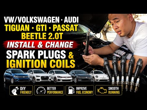 VW/Volkswagen Audi Tiguan GTI Passat Beetle 2.0T Install & Change Spark Plugs & Ignition Coils