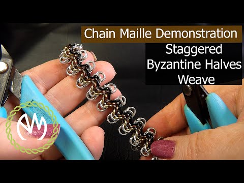 Chain Maille Tutorial - Staggered Byzantine Halves Weave