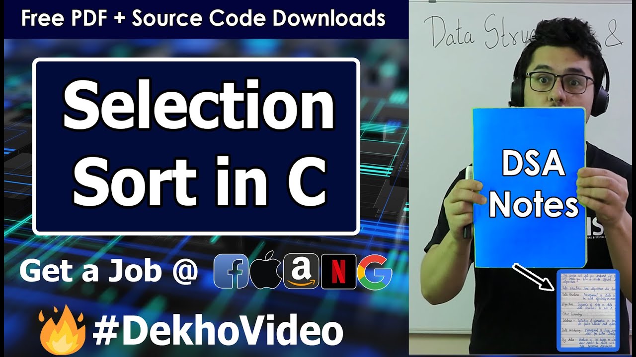 Video thumbnail for Selection Sort Program in C