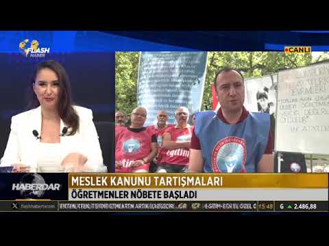 Genel Başkanımız Kadem Özbay,  Flash Haber Tv`de yayınlanan Haberdar programında gazeteci Burcu Uğur`un canlı yayın konuğu oldu ve meslek nöbetimiz ile ilgili açıklamalarda bulundu. | EĞİTİM İŞ