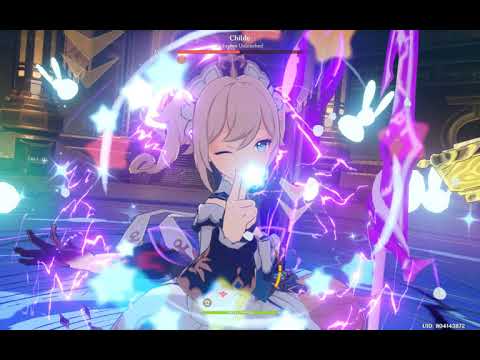 genshin impact childe boss fight but lisa as main dps 200% mastery