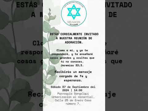 Te invitamos al culto del día de mañana, acompañamos a alabar y adorar a nuestro Padre????????