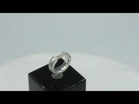 9ct White Gold Diamond Wishbone Size J 1.3g Ring - 0144060