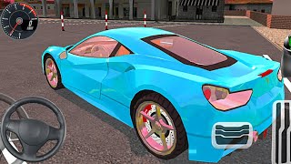 Blue Super-Car Parking - My Holiday Car #1 Free Android iOS Gameplay