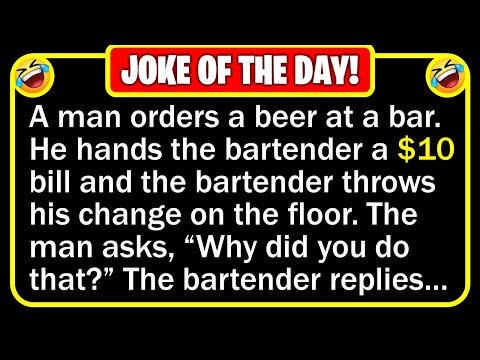 🤣 BEST JOKE OF THE DAY! - A man walks into a bar and asks for a beer... | Funny Clean Jokes