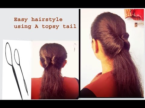 1 Minute  Easy Hairstyle Using A Topsy -Tail || Topsy Tail Ponytail || Hairstyle By Madhu