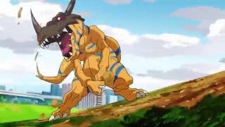 Taichi and Agumon vs kuwagamon