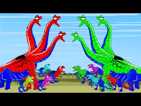 EVOLUTION OF SPIDERMAN BRACHIOSAURUS vs SPIDER T-REX: Who Is The King Dinosaurs in Jurassic Movie?