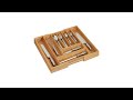 Besteckkasten Bambus ausziehbar Braun - Bambus - Holzwerkstoff - 50 x 5 x 45 cm