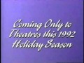 Coming Only To Theaters This 1992 Holiday Season WDHV VHS Bumper