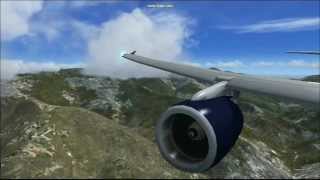 preview picture of video 'FSX - Drukair A319 VOR Visual Approach Rwy 15 Paro Bhutan'