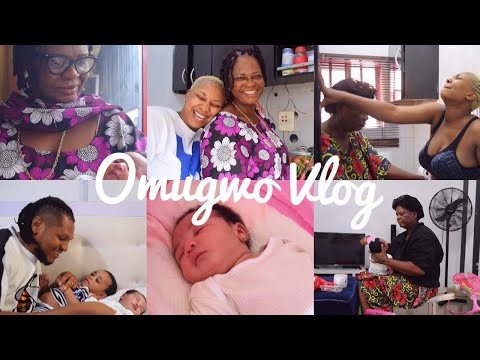 Grandma meets BABY Elsey for the first time I Omugwo begins officially