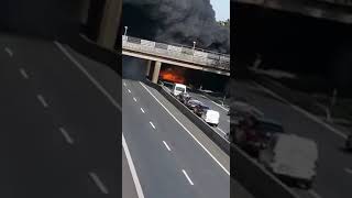 LKW Brand auf A40