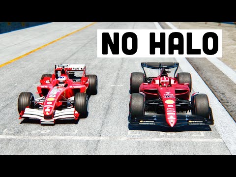 Ferrari F1 2022 NO HALO vs Ferrari F1 2005 Rubens Barrichello at Spa Francorchamps