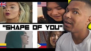 WHO SANG IT BETTER | ED SHEERAN - SHAPE OF YOU (Colombia, Philippines, UK, USA)