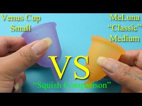 Venus Cup SM vs MeLuna Classic MED  - Menstrual Cup Squish