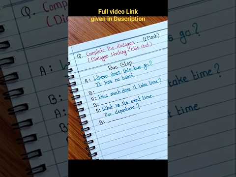 Dialogue Writing in English | Complete the dialogue (chit-chat)