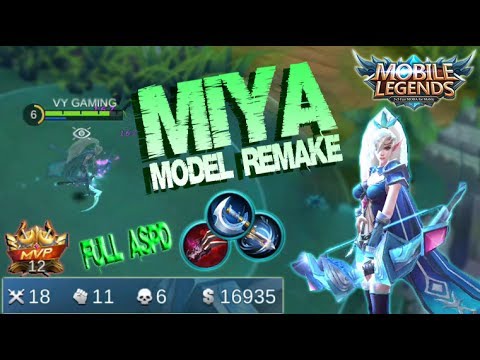 Mobile Legends - MIYA Model Remake Gameplay | Unstopable Kill Build [MVP]