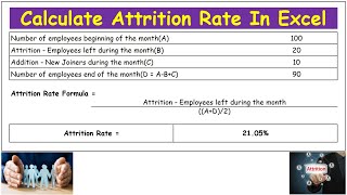 Calculate Attrition Rate In Excel - Employee attrition report - How to calculate percentage