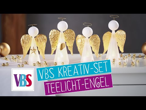 Weihnachtsdeko selber machen - VBS Kreativset Teelicht-Engel
