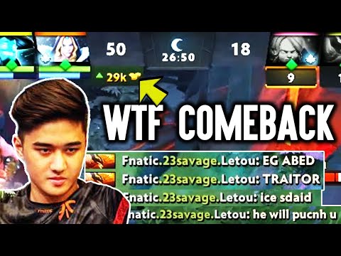 The Most WTF Comeback And Throw -  23Savage Trying To Tilt Abed Top Immortal Game Dota 2