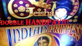 Geisha/Indian Princess side by side JACKPOT HANDPAY!! HIGH LIMIT HANDPAY