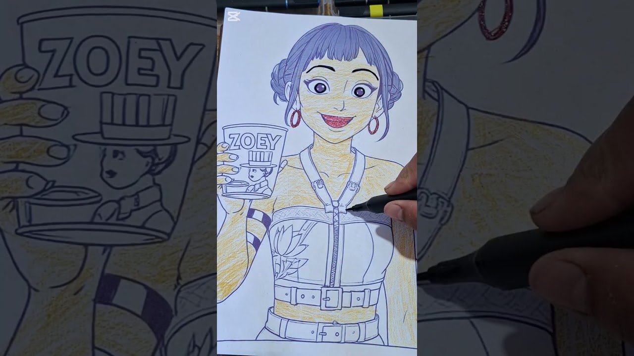 Coloring K Pop Demon Hunters Zoe #colorines #colors #drawing #drawing #coloringadventure