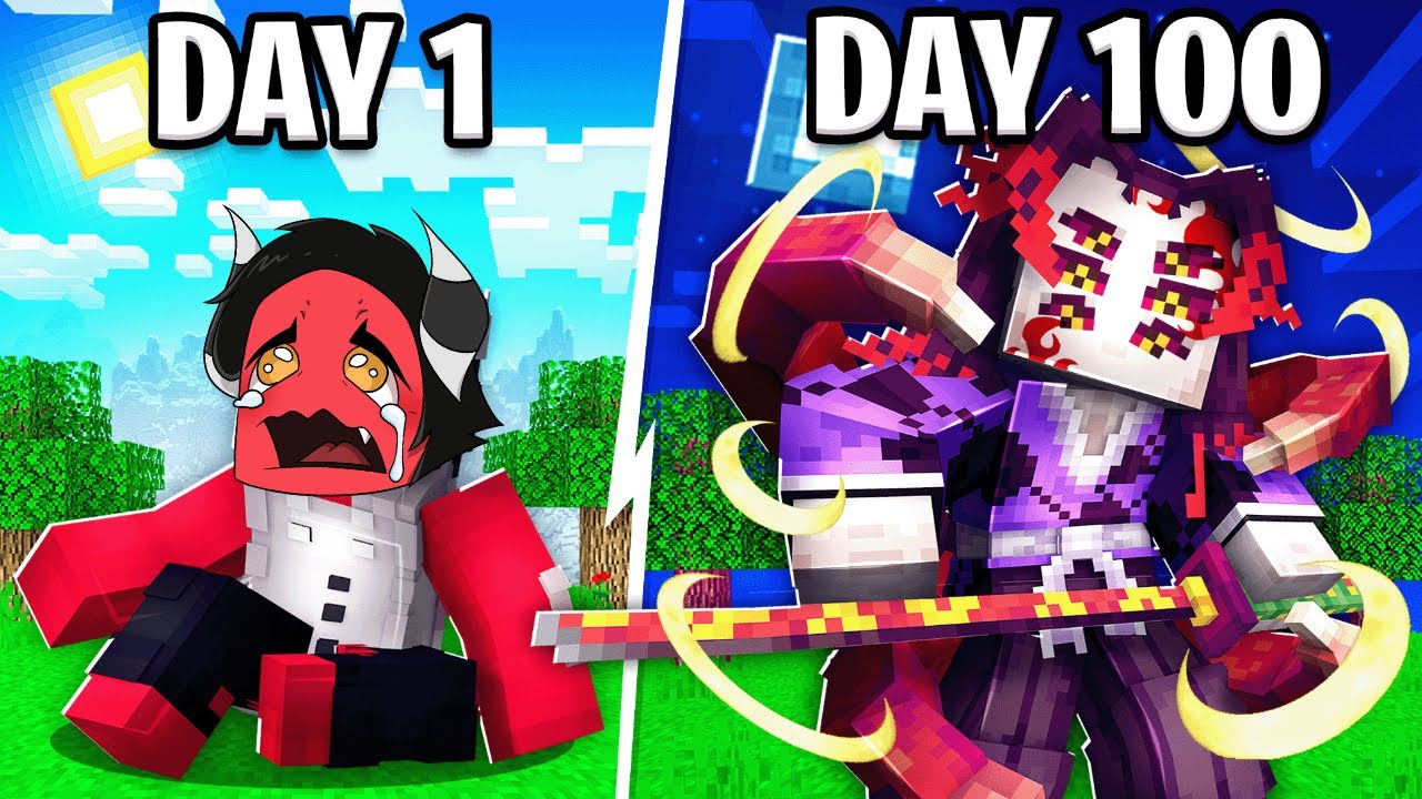 I Survived 100 days in Demon Slayer Minecraft as a DEMON for REVENGE