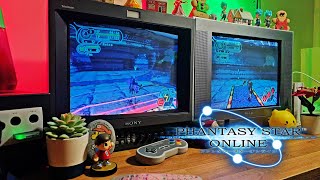 Phantasy Star Online Episodes I & II GameCube / Wii coop longplay on SCHTHACK servers and 2 CRT TVs