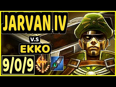 NJI (JARVAN IV) vs EKKO - 9/0/9 KDA JUNGLE GAMEPLAY - EUW Ranked GRANDMASTER
