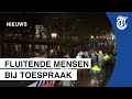 Joelende demonstranten verstoren toespraak Rutte